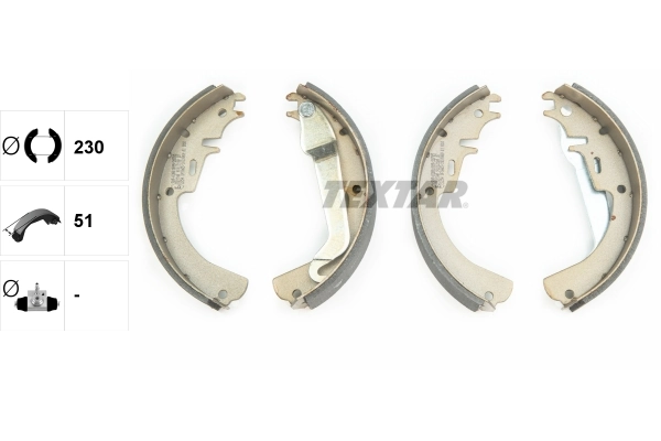 Sapatas do freio traseiras de tambor 552215 Opel