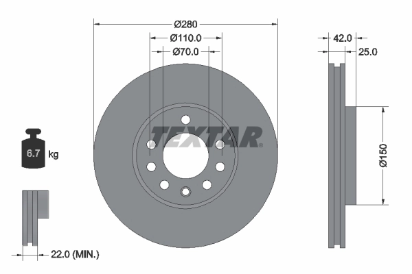 Disco do freio dianteiro Opel Astra  F48, F08 ao melhor preço