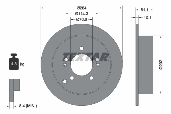 Disco do freio traseiro para Hyundai Tucson TM