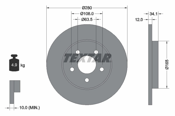 Disco do freio traseiro Jaguar X-type  CF1 ao melhor preço