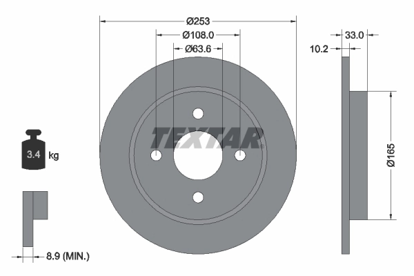 Disco do freio traseiro Ford Fiesta VI CB1 ao melhor preço