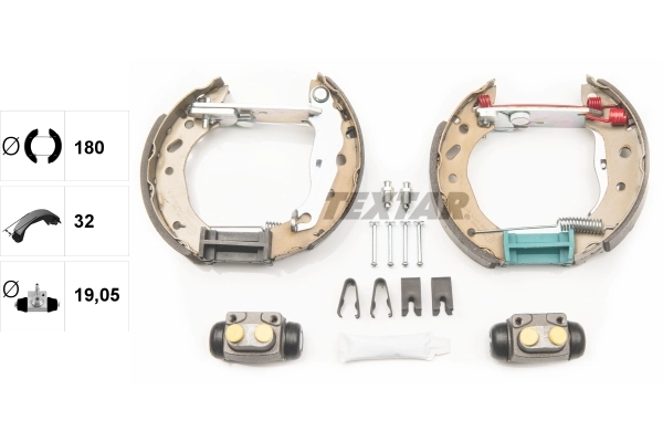  Sapatas do freio traseiras de tambor, montadas com cilindros, kit Ford Escort CLASSIC TOURING carrinha (ANL) (1998 - 2000) CLASSIC TOURING