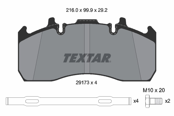 2917301 Textar Sapatas do freio dianteiras de disco