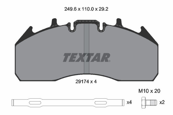 2917401 Textar Sapatas do freio dianteiras de disco