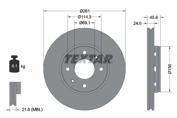 Disco do freio dianteiro Volkswagen Transporter III 24, 25, 251 ao melhor preço
