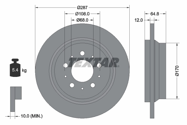 Disco do freio traseiro Volvo S60 I RS, RH ao melhor preço