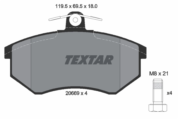  Sapatas do freio dianteiras de disco Chery Tiggo SUV (T11) (2005 - 2010) 