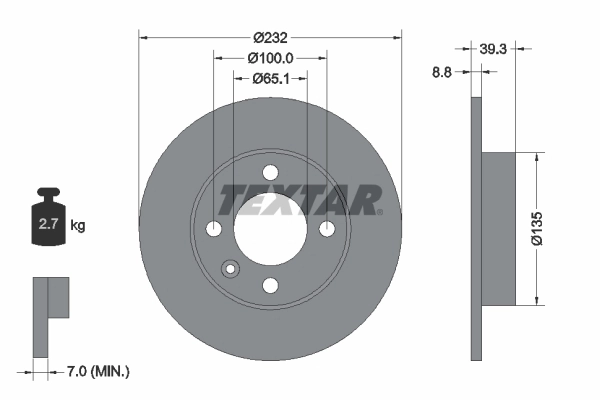 Disco do freio traseiro para Volkswagen Polo 6NF
