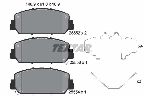 Sapatas do freio dianteiras de disco Honda 45022TX4A81