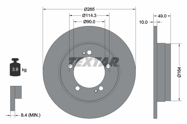 Disco do freio traseiro para Mitsubishi Eclipse I D22A, D27A