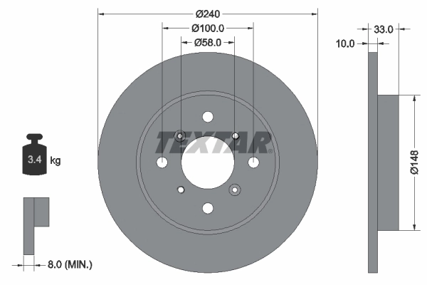 Disco do freio traseiro para Suzuki Baleno EG