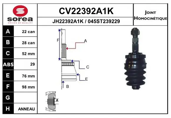 Compre Junta homocinética externa dianteira Opel Corsa 