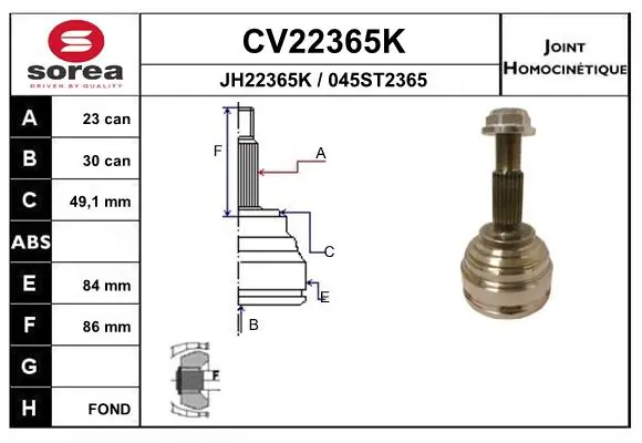  Junta homocinética externa dianteira Renault Megane II sedan (LM0, LM1) (2003 - 2012) II