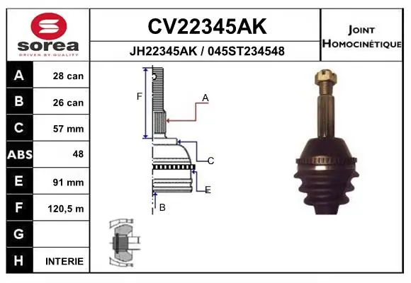 Compre 21165 Sercore Junta homocinética externa dianteira