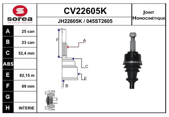 Junta homocinética externa dianteira Sato Tech CV30092 preço, a partir de 48,00 USD