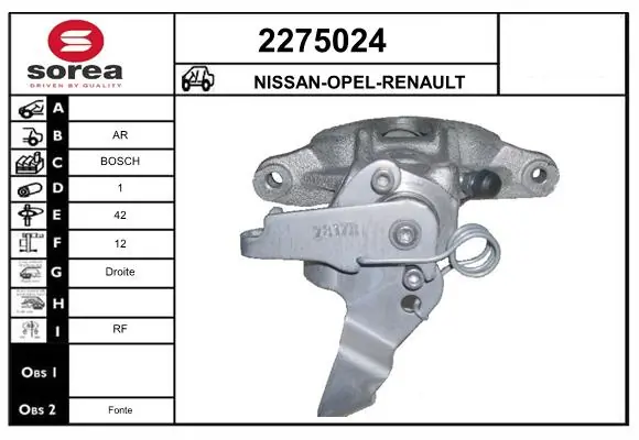 Suporte do freio traseiro direito BHS819EC TRW