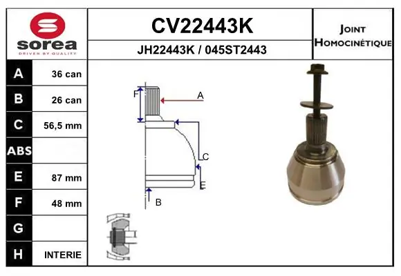  Junta homocinética externa dianteira Ford Focus II hatchback (DA, HCP, DP) (2004 - 2011) II