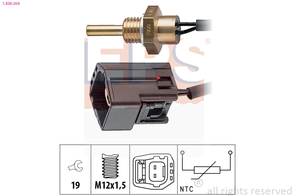 Sensor de temperatura do fluido de esfriamento para Volvo V70 I LV