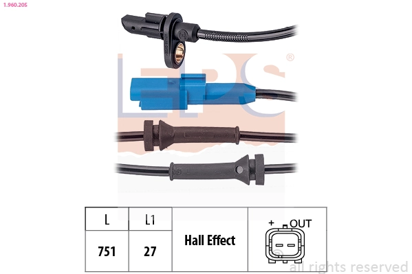 3556312 Peugeot/Citroen Sensor ABS traseiro