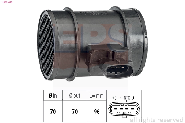 Compre Sensor de fluxo (consumo) de ar, medidor de consumo M.A.F. - (Mass Airflow) Fiat Panda 2