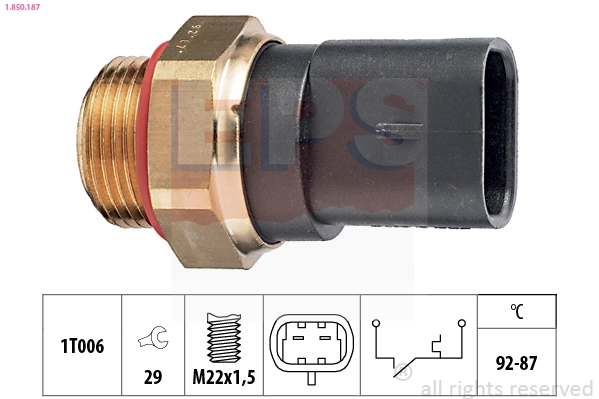 98435734 Iveco Sensor de temperatura do fluido de esfriamento (de ativação de ventilador do radiador)