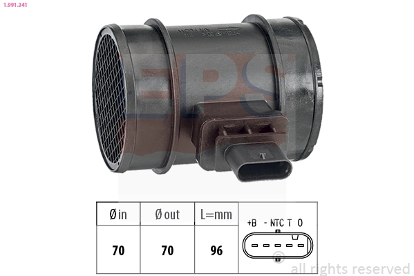 Sensor de fluxo (consumo) de ar, medidor de consumo M.A.F. - (Mass Airflow) Peugeot/Citroen 93188724