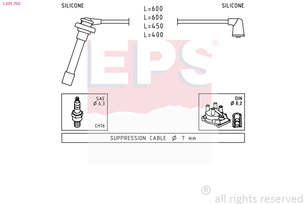 Fios de alta voltagem, kit Seiwa 73031