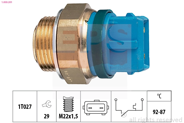 Sensor de temperatura do fluido de esfriamento (de ativação de ventilador do radiador) para Peugeot Expert  VF