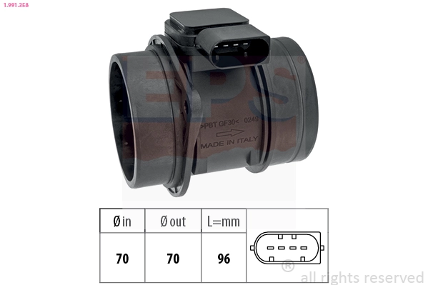 Compre Sensor de fluxo (consumo) de ar, medidor de consumo M.A.F. - (Mass Airflow) Mitsubishi Colt 7