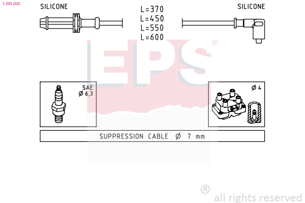 Fios de alta voltagem, kit para Peugeot 405 II 4B