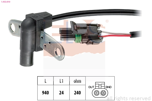 Sensor de posição (de revoluções) de cambota 144436 EFI