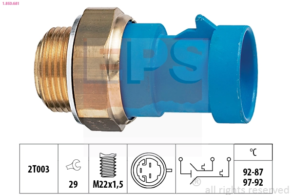  Sensor de temperatura do fluido de esfriamento (de ativação de ventilador do radiador) Citroen C5 I hatchback (DC) (2001 - 2004) I