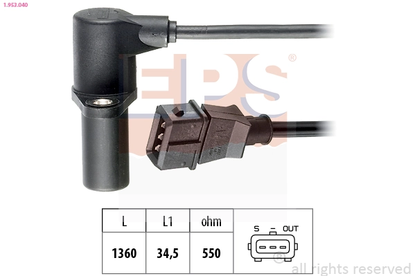 1238364 Opel Sensor de posição (de revoluções) de cambota
