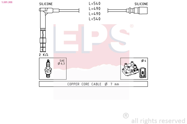 Fios de alta voltagem, kit para Mercedes E  S124