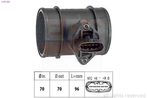  Sensor de fluxo (consumo) de ar, medidor de consumo M.A.F. - (Mass Airflow) Hyundai Elantra III sedan (XD) (2000 - 2006) III