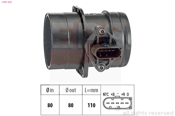 AMMQ19635 Magneti Marelli Sensor de fluxo (consumo) de ar, medidor de consumo M.A.F. - (Mass Airflow)