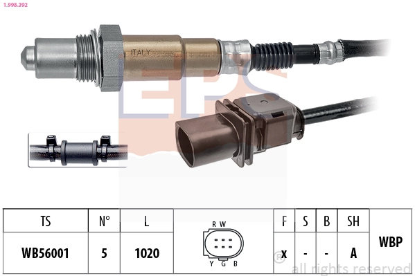 Sonda lambda, sensor de oxigênio para Seat Toledo 5P2