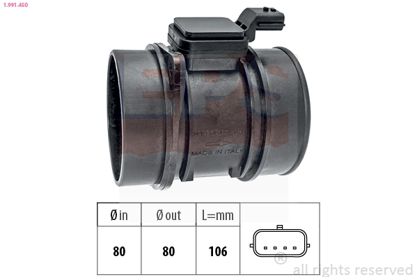 Compre Sensor de fluxo (consumo) de ar, medidor de consumo M.A.F. - (Mass Airflow) Renault Megane 3