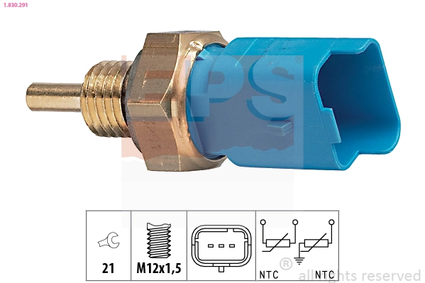Sensor de temperatura do fluido de esfriamento 9636777280 Renault (RVI)