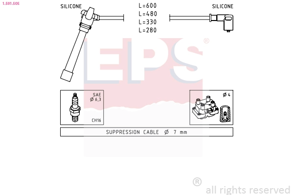  Fios de alta voltagem, kit Fiat Palio carrinha (178DX) (1996 - 2026) 