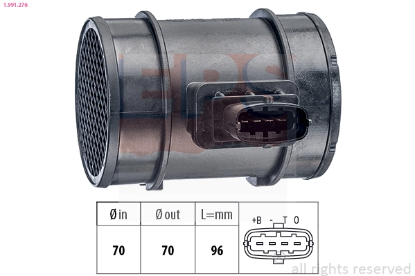  Sensor de fluxo (consumo) de ar, medidor de consumo M.A.F. - (Mass Airflow) Opel Combo B сaixa (2001 - 2011) B