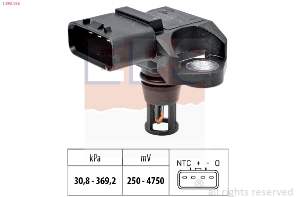 Sensor de pressão no coletor de admissão, MAP 97381191 General Motors