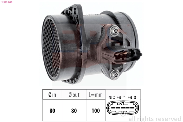  Sensor de fluxo (consumo) de ar, medidor de consumo M.A.F. - (Mass Airflow) Porsche 911 Targa conversível (997) (2006 - 2012) Targa