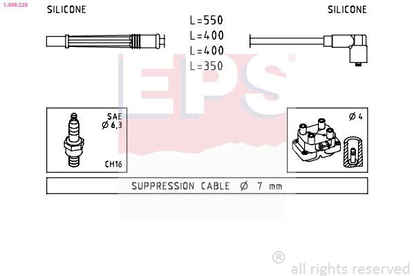 RCRN1205 NGK Fios de alta voltagem, kit