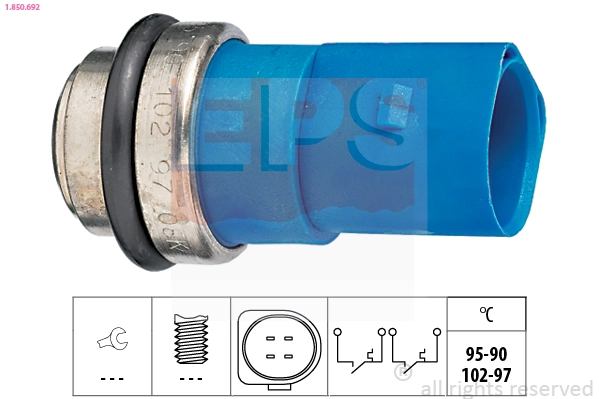 Sensor de temperatura do fluido de esfriamento (de ativação de ventilador do radiador) Skoda SuperB I 3U4