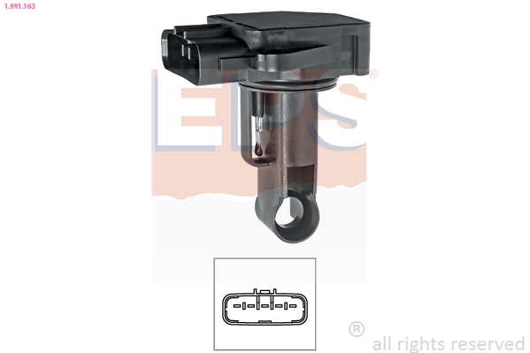Sensor de fluxo (consumo) de ar, medidor de consumo M.A.F. - (Mass Airflow) General Motors 19205185