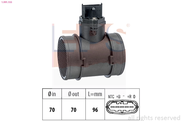 Compre Sensor de fluxo (consumo) de ar, medidor de consumo M.A.F. - (Mass Airflow) Fiat Bravo 1