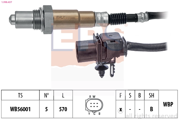 95507971 General Motors Sonda lambda, sensor de oxigênio até o catalisador