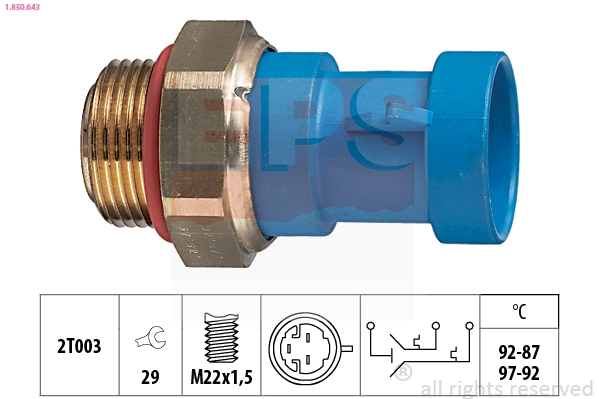 Sensor de temperatura do fluido de esfriamento (de ativação de ventilador do radiador) Citroen C5 I DC
