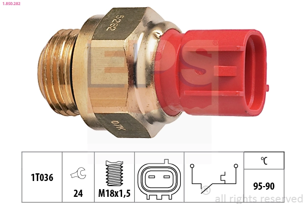 Sensor de temperatura do fluido de esfriamento (de ativação de ventilador do radiador) para Suzuki Alto EF